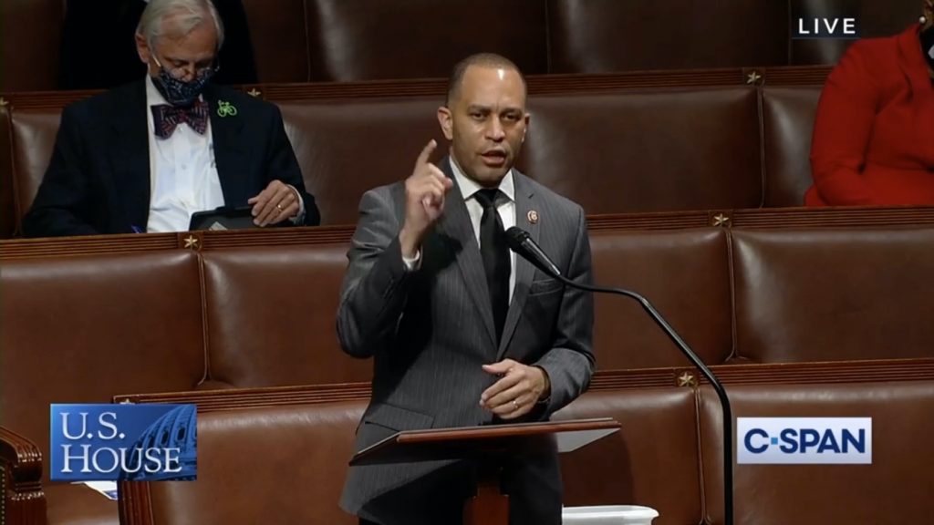 Rep Jeffries speaking on the House floor