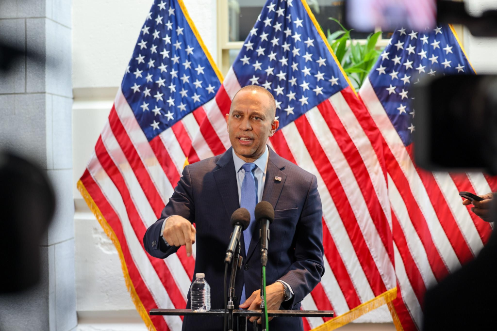 Leader Jeffries speaking at weekly press conference