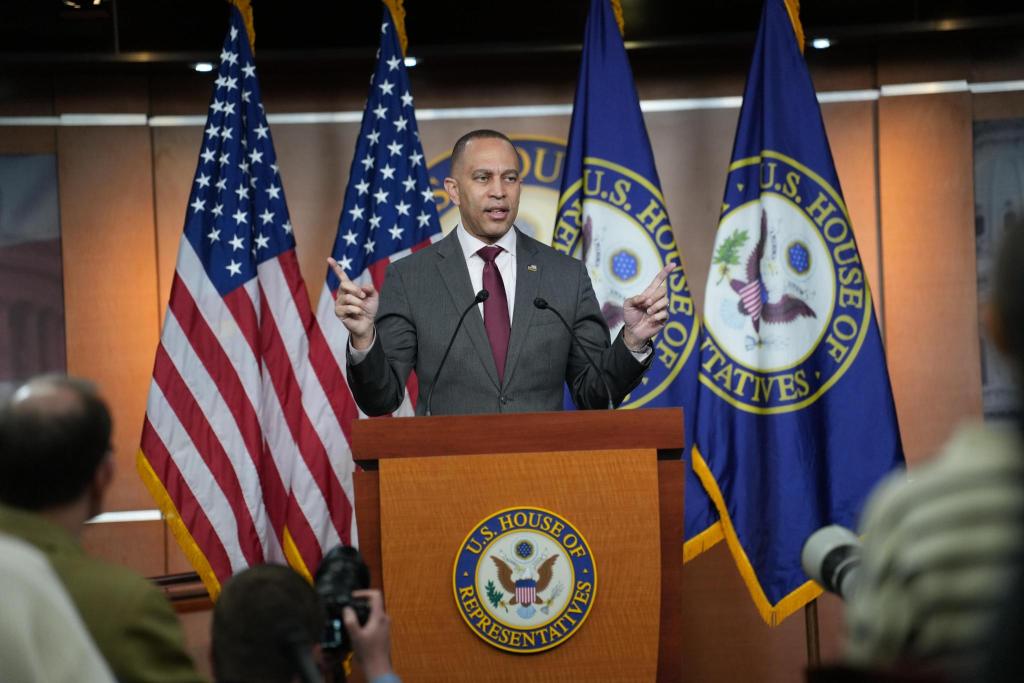 Leader Jeffries speaking at weekly press conference